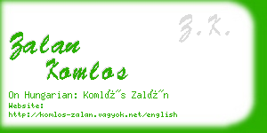 zalan komlos business card